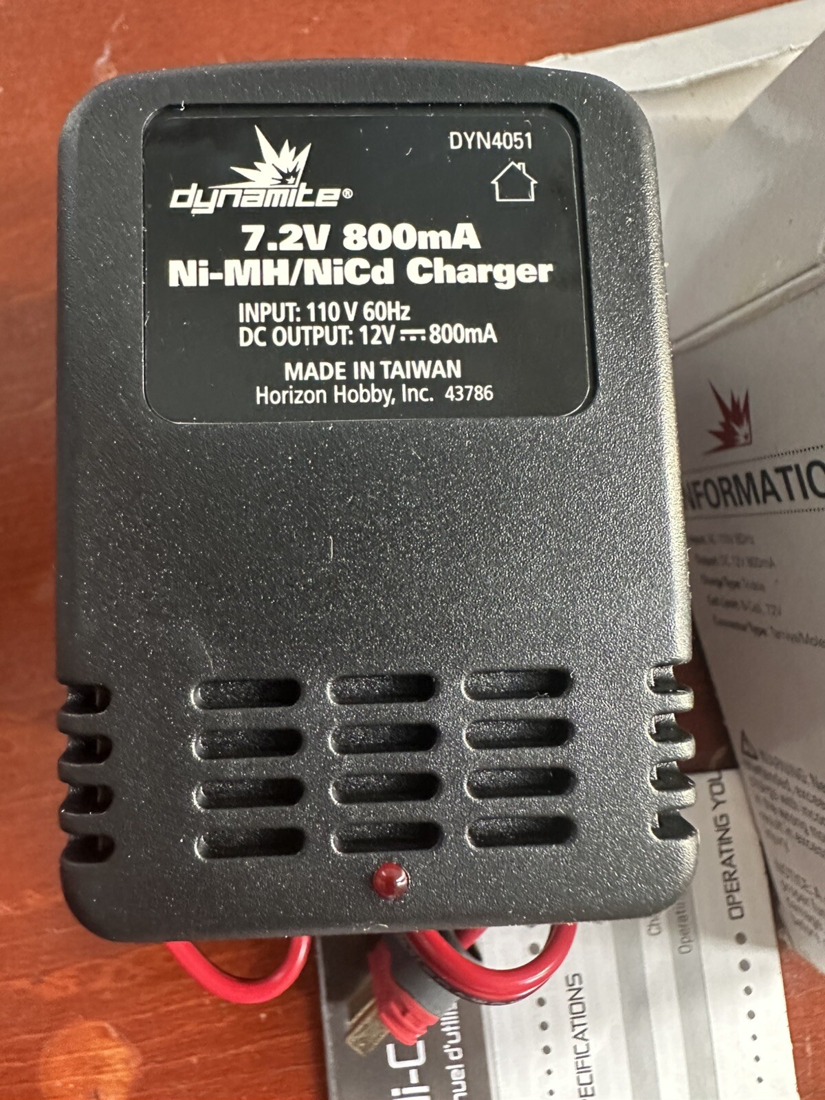 Dynamite 7.2 V 800 mAh Ni-MH/CD Wall Charger … 110V