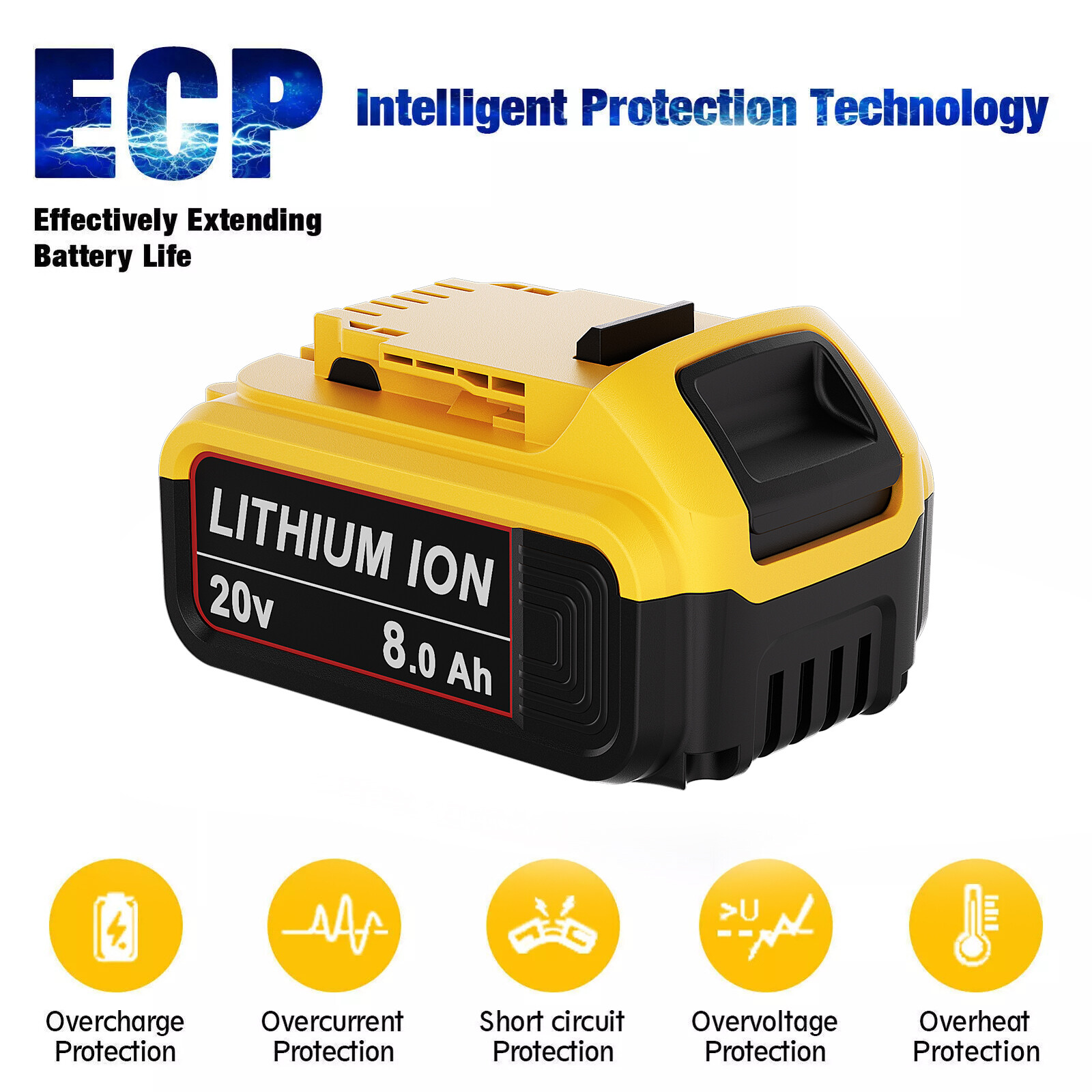 For DeWalt 20V 20 Volt Max 8.0/9.0AH Lithium Battery or Charger DCB206 DCB200-2