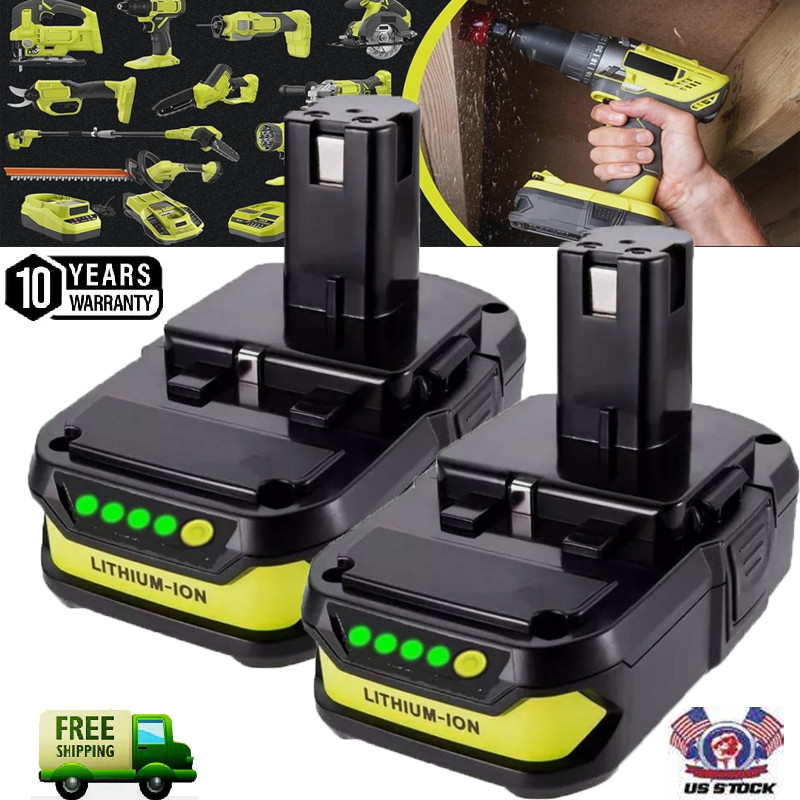 2PACK 3.6Ah Lithium-ion For RYOBI P108 18V One Plus High Capacity 18Volt Battery