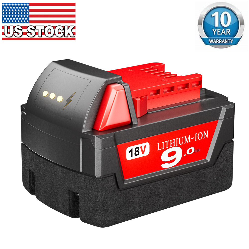 NEW For Milwaukee M18 Lithium ion 9.0 AH Extended Capacity Battery 48-11-1860 US