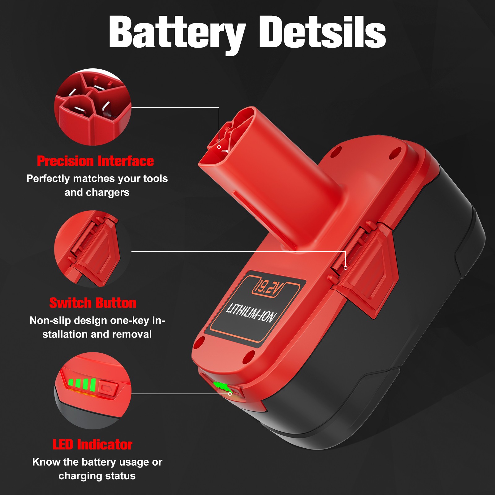 1-4PCS 8.0AH Lithium Battery For Craftsman C3 315.PP2010 XCP PP2030 PP2025 19.2V