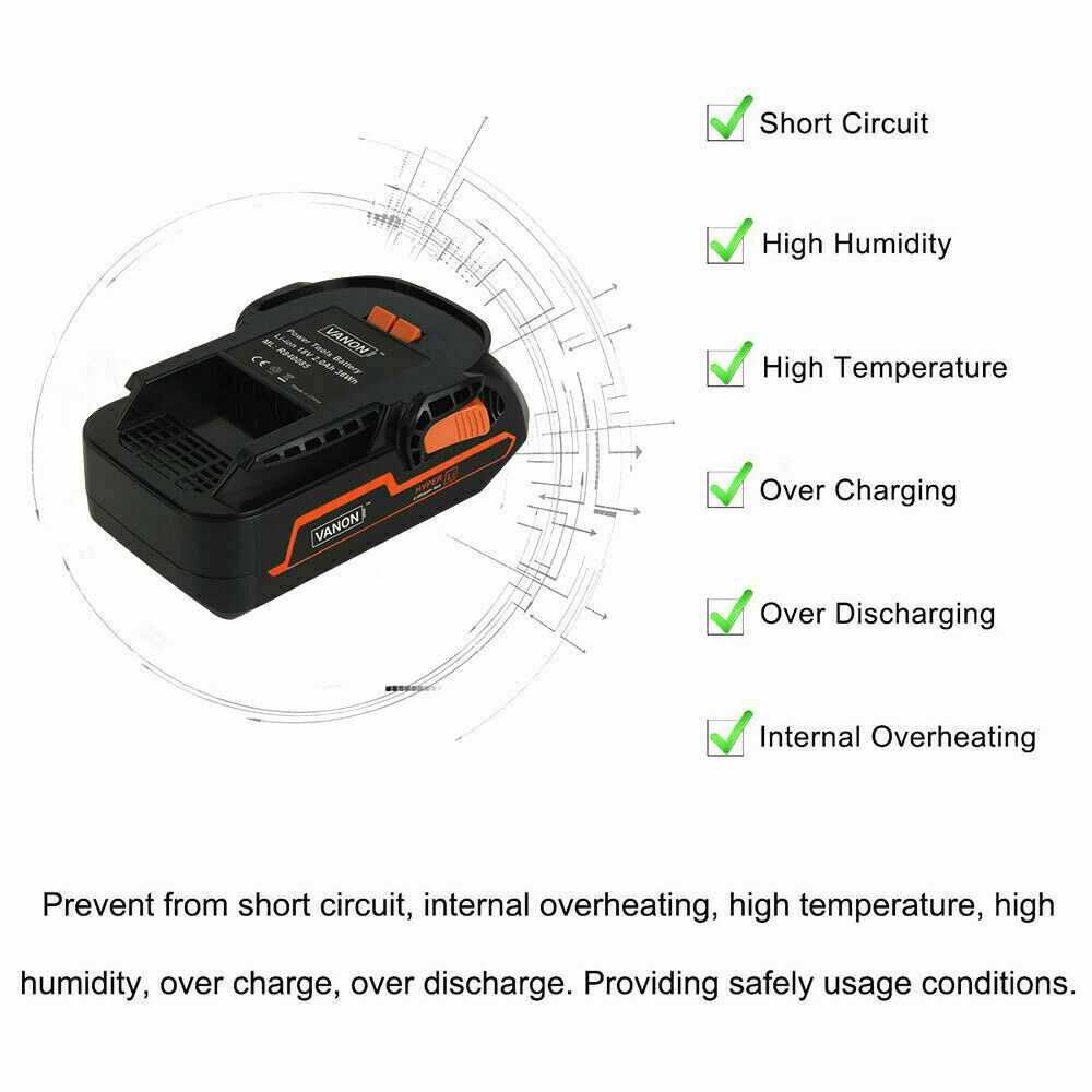 18 Volt 4.0AH For RIDGID R840085 R840087 Hyper Lithium-Ion 18V Battery R840083
