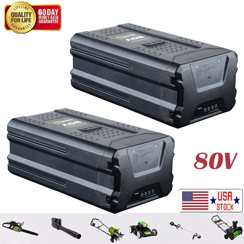 2X 80V 5.5Ah Lithium Ion Battery ‎for Greenworks Pro 80-Volt GBA80200 GBA80250