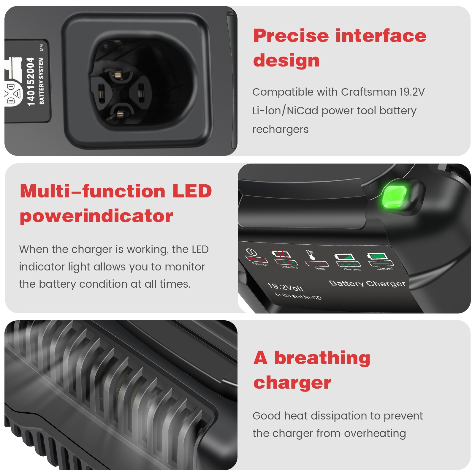 19.2V C3 Battery Charger for Craftsman C3 140152004 315.CH2030 315.CH2021 5336