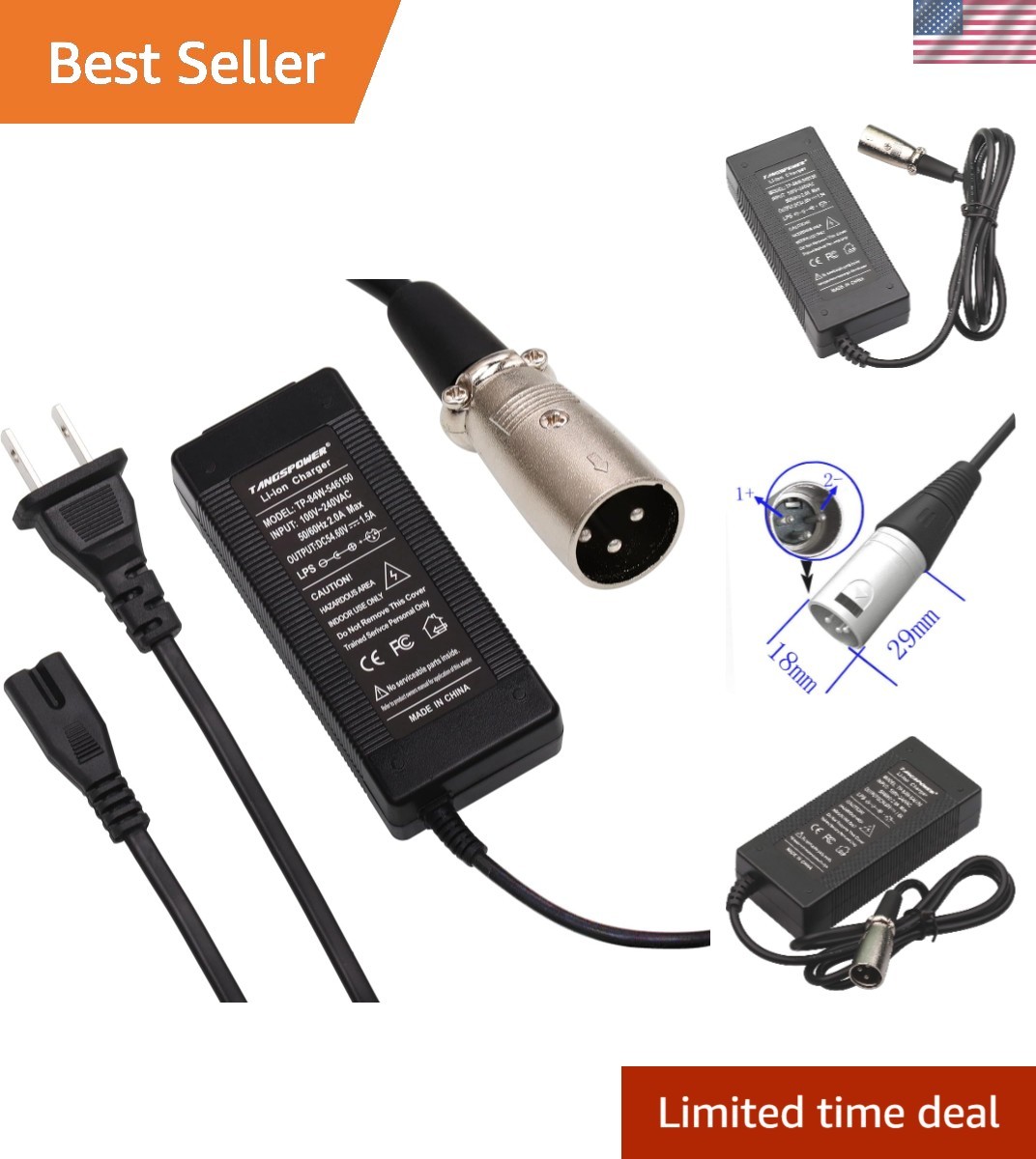 Reliable 54.6V Charger for Rad Runner & Aventon Level – 48V Lithium Solution