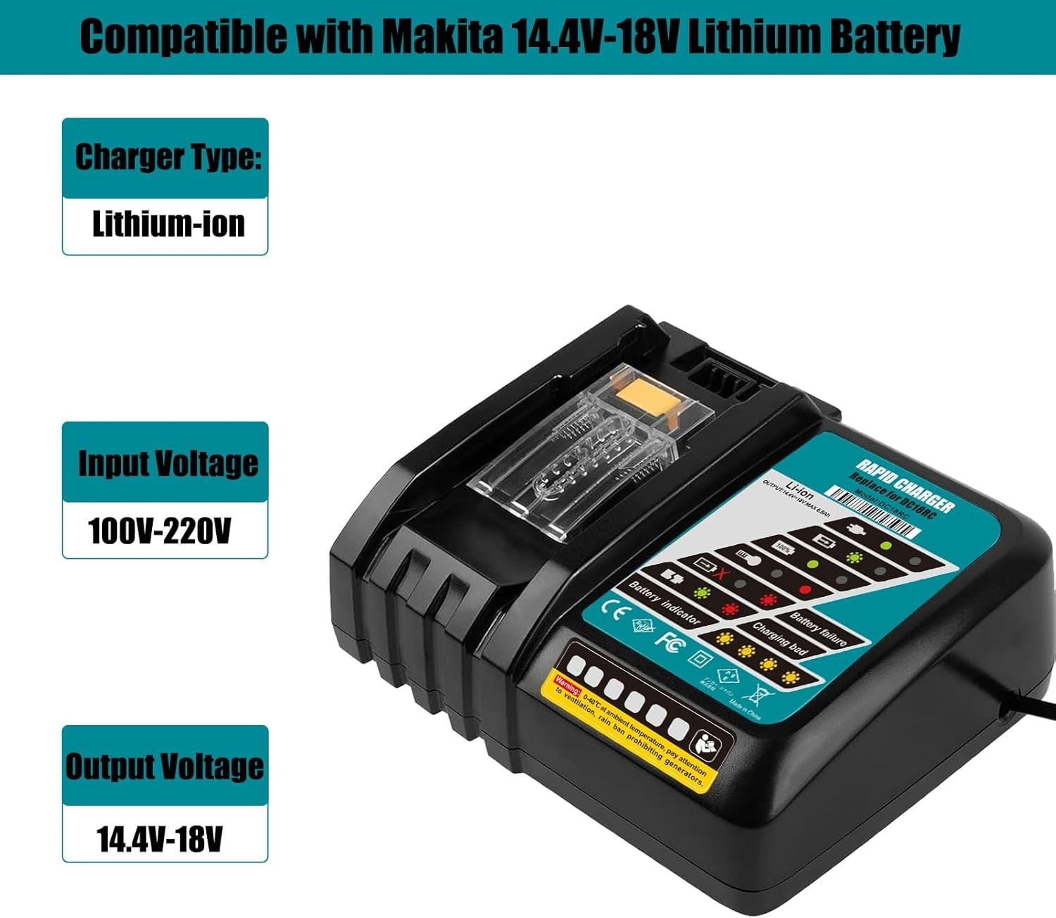 DC18RC Rapid Charger For Makita 18V Lithium ion LXT Battery BL1860 Fast Charger