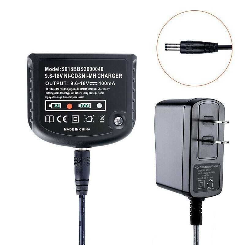 Battery Charger 18V for Black &Decker HPB18 HPB18-OPE 9.6V-18V NiCd NiMh Battery