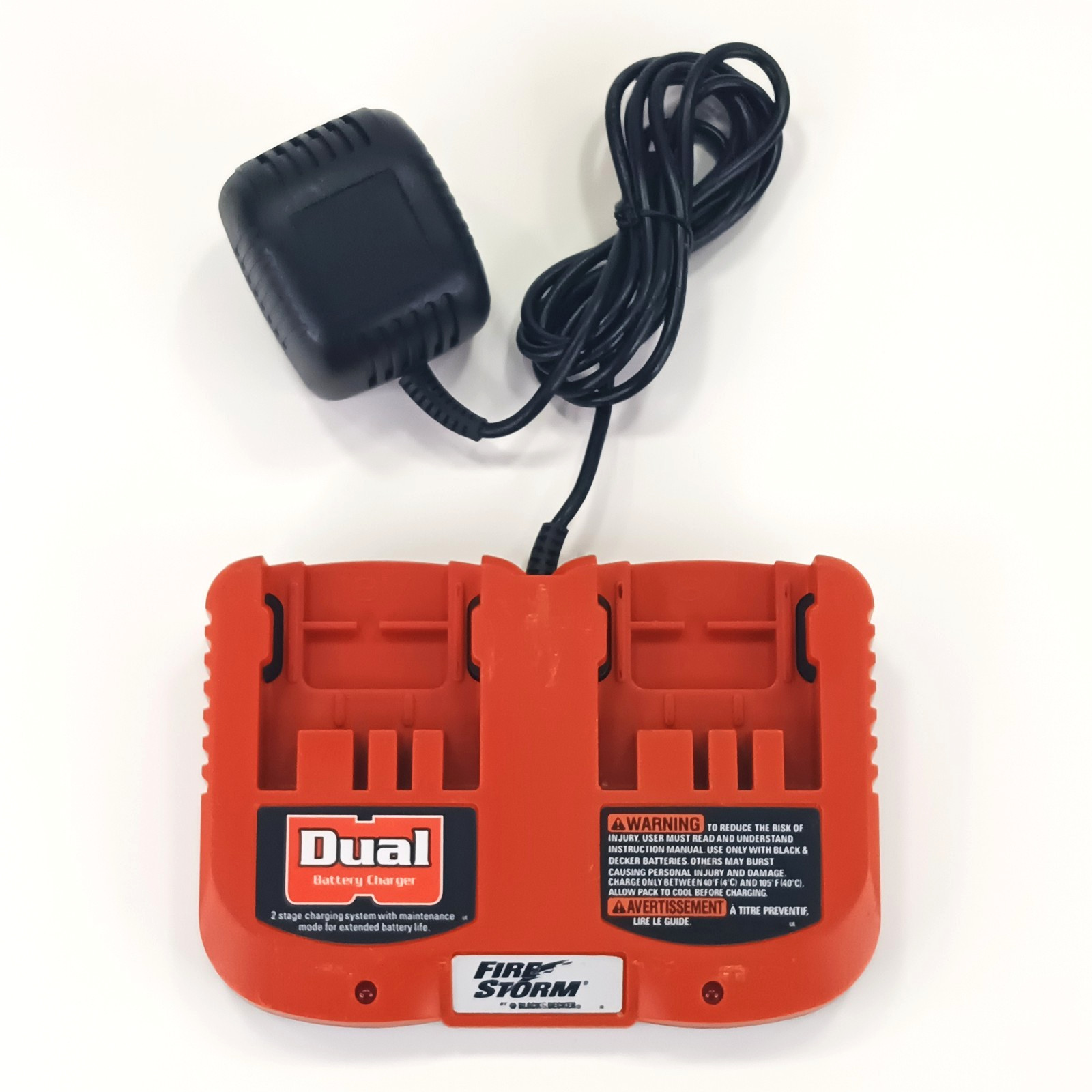 Black & Decker Fire Storm FS180DC UD-18V2C Dual Port Battery Charger 18V TESTED