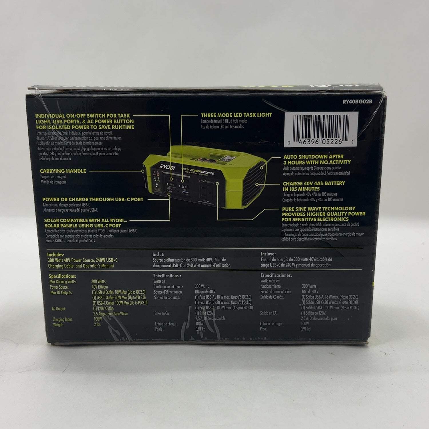 New Ryobi RY40BG02B 40V Power Source / Charger Tool Only