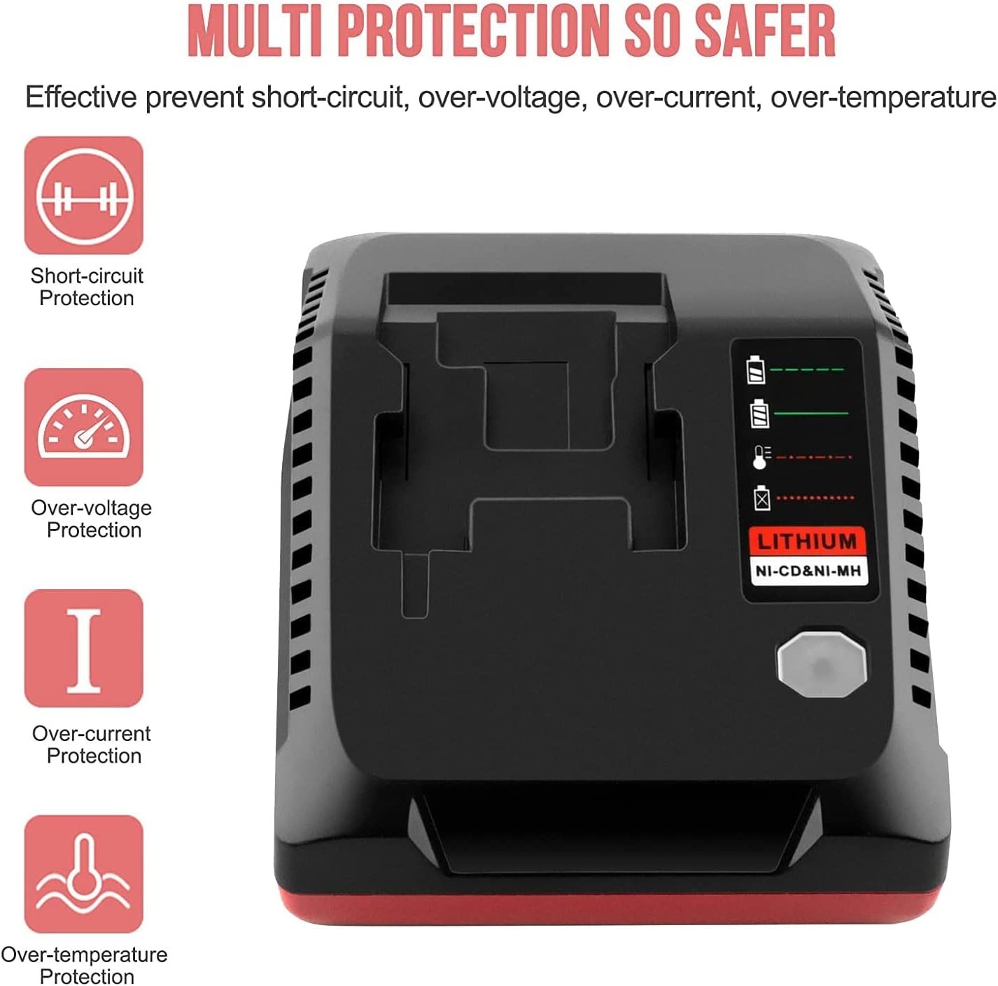 For Porter Cable 18V Lithium-Ion & NiCad NiMh Battery Charger PCXMVC PCMVC PC18B