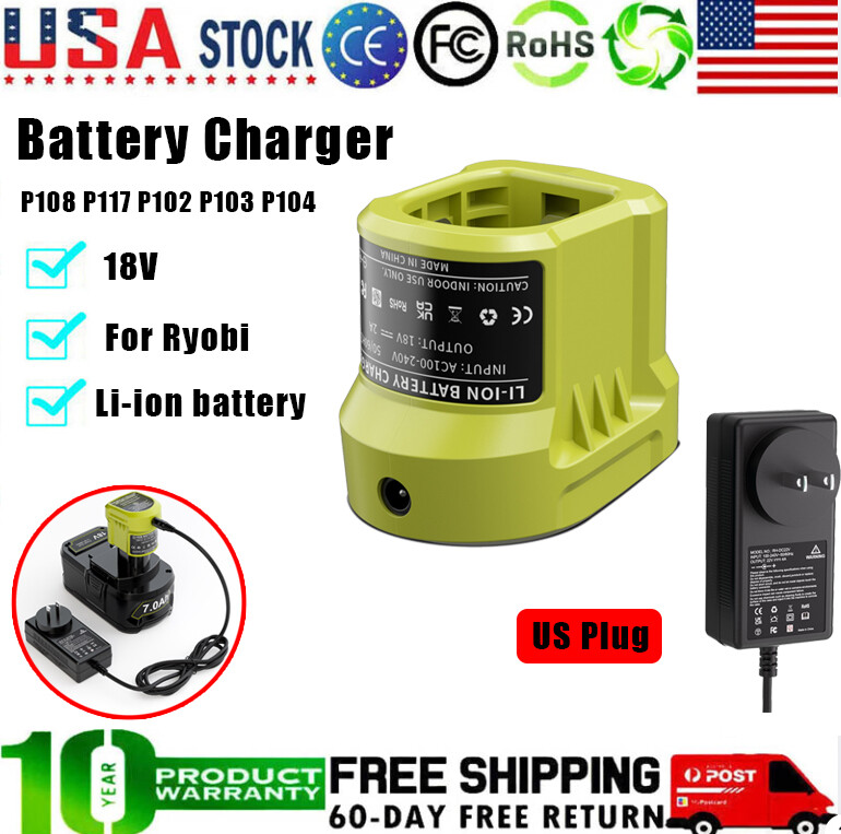 For Ryobi 18V P108P190 P191 PBP006 P189 PBP002 Lithium Ion Battery Fast Charger