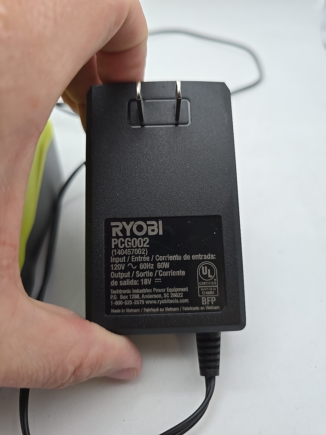 Ryobi PCG002 18V One+ Class 2 Battery Charger TESTED