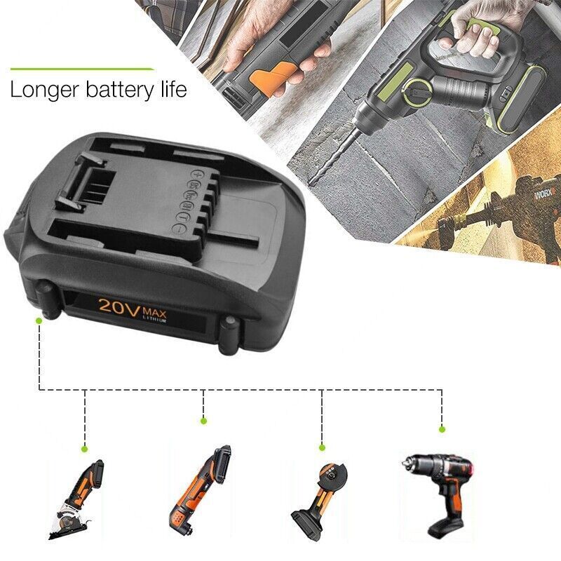 20 Volt 4.0AH WA3520 WA3575 For WORX 20V Max Lithium Ion Battery WG160 WG545 NEW