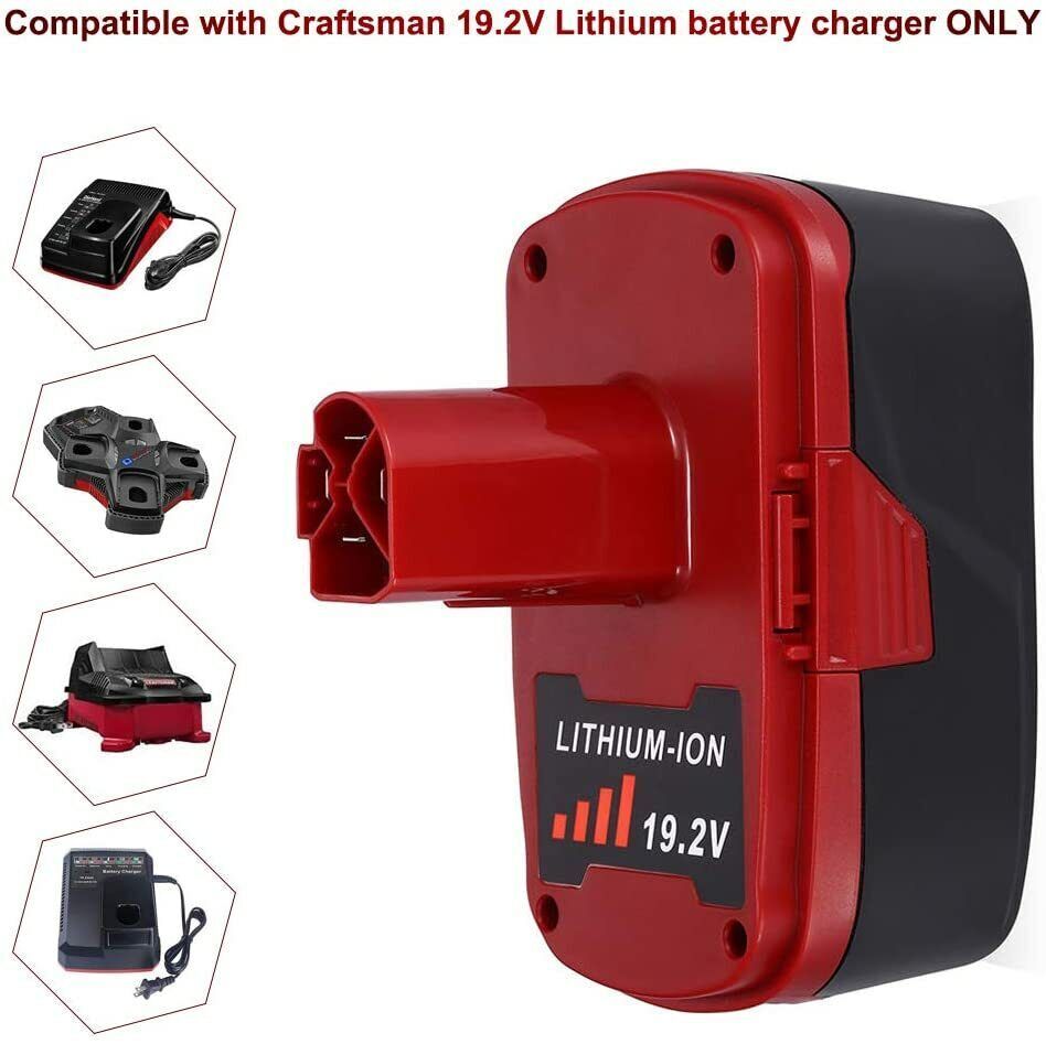 2Pack 8.0Ah for Craftsman 19.2V Lithium XCP Battery C3 DieHard 11375 OR Charger