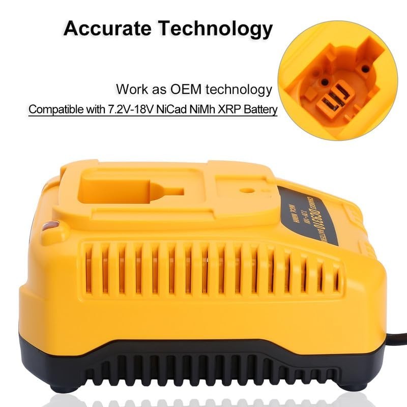 18V XRP NiCad NiMh Battery Charger for DeWalt Tools – Compatible with DC9096, DC