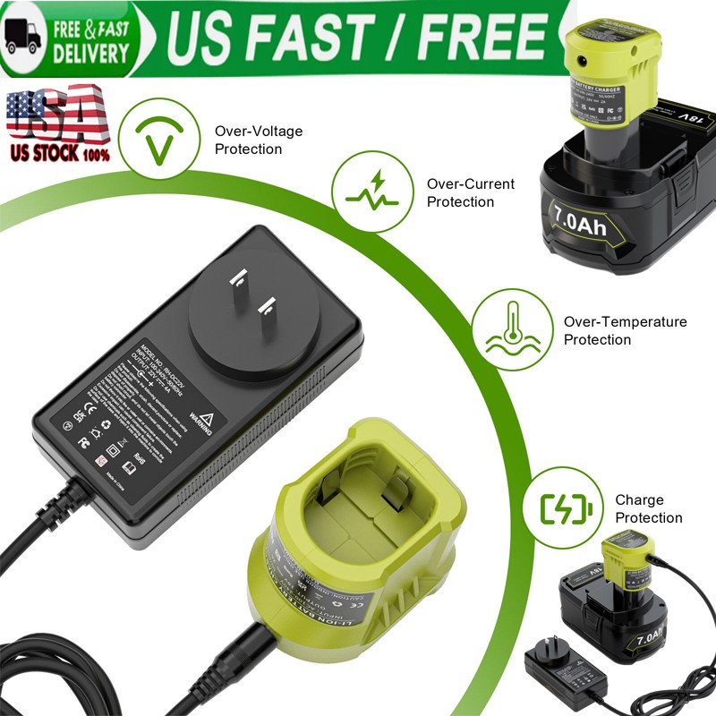 For RYOBI P105 Charger P117 18V One Plus High Capacity Lithium ion Battery US.