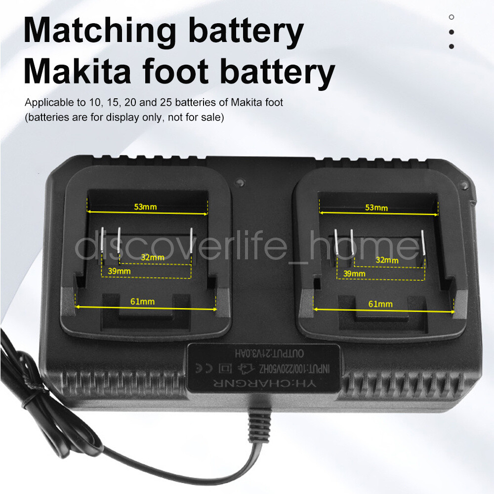 2 Slot For Makita Lithium-Ion Battery Charger 18V 21V Power Tool Rapid Charger
