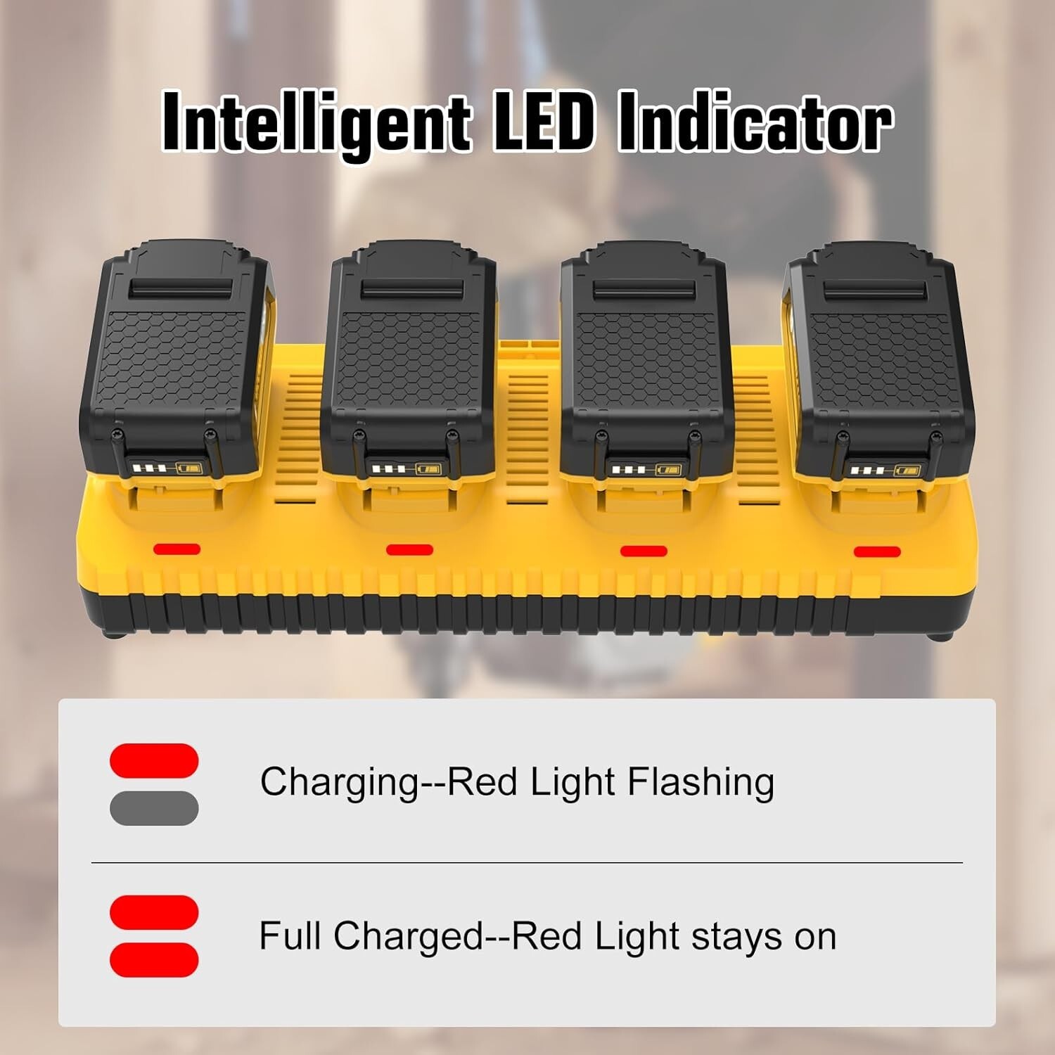 4 Port Multi Battery Charger DCB104 Replacement for Dewalt 12V 20V Max Battery