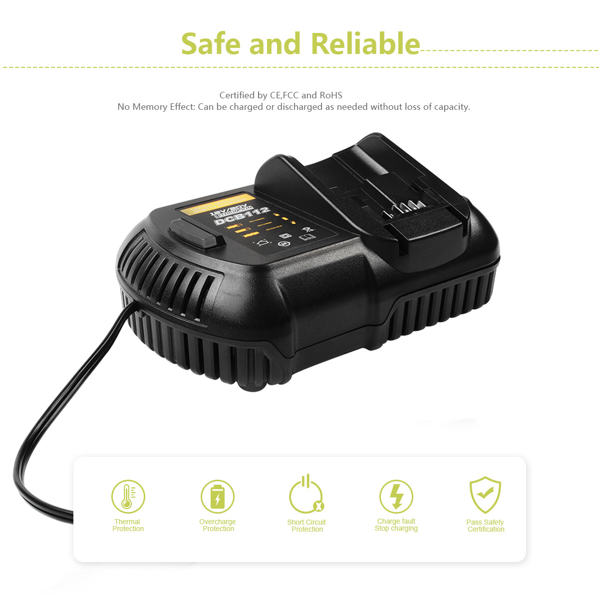 For Dewalt 20V 20 Volt Max Lithium Ion Battery Charger DCB203 DCB206-2 DCB208-2