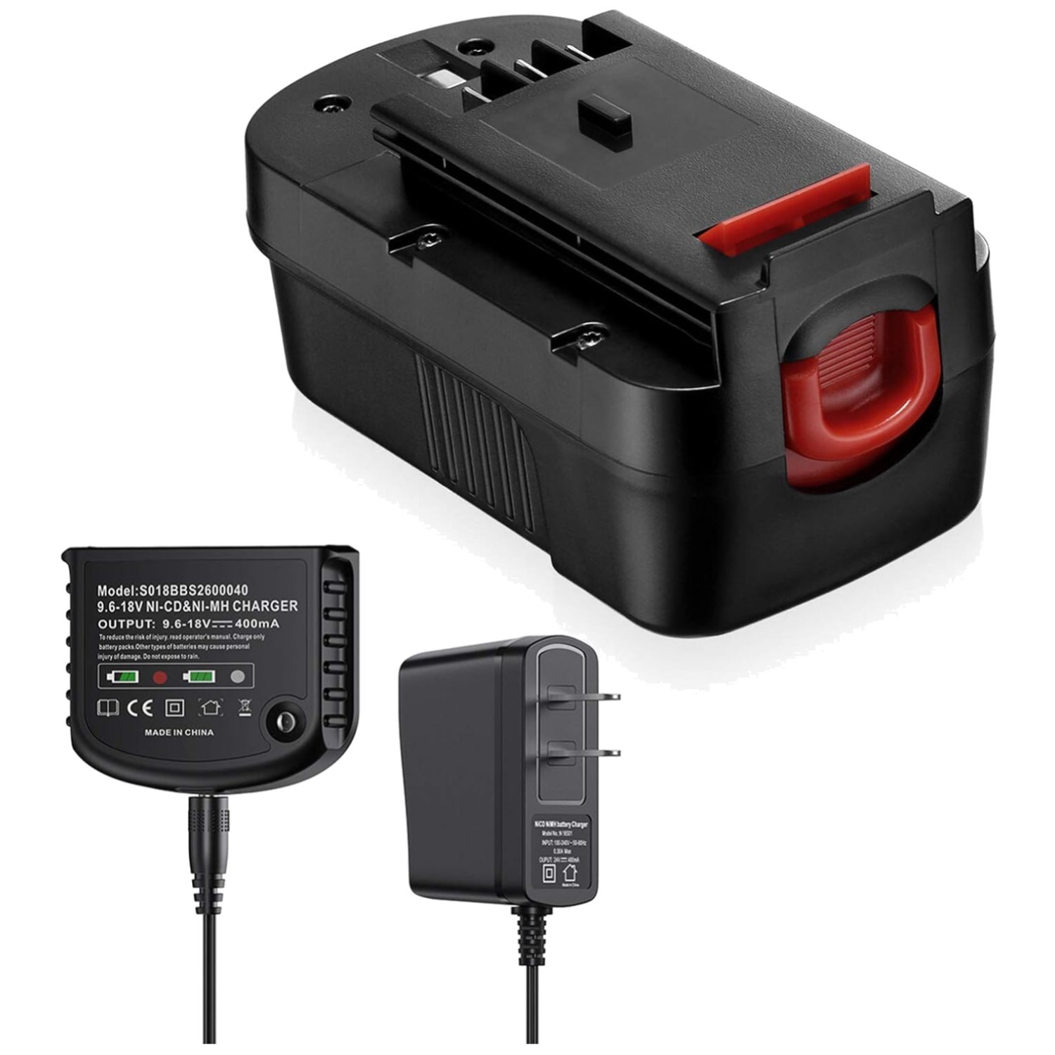 4000mAh Replacement Battery + Charger for Black+Decker 18V