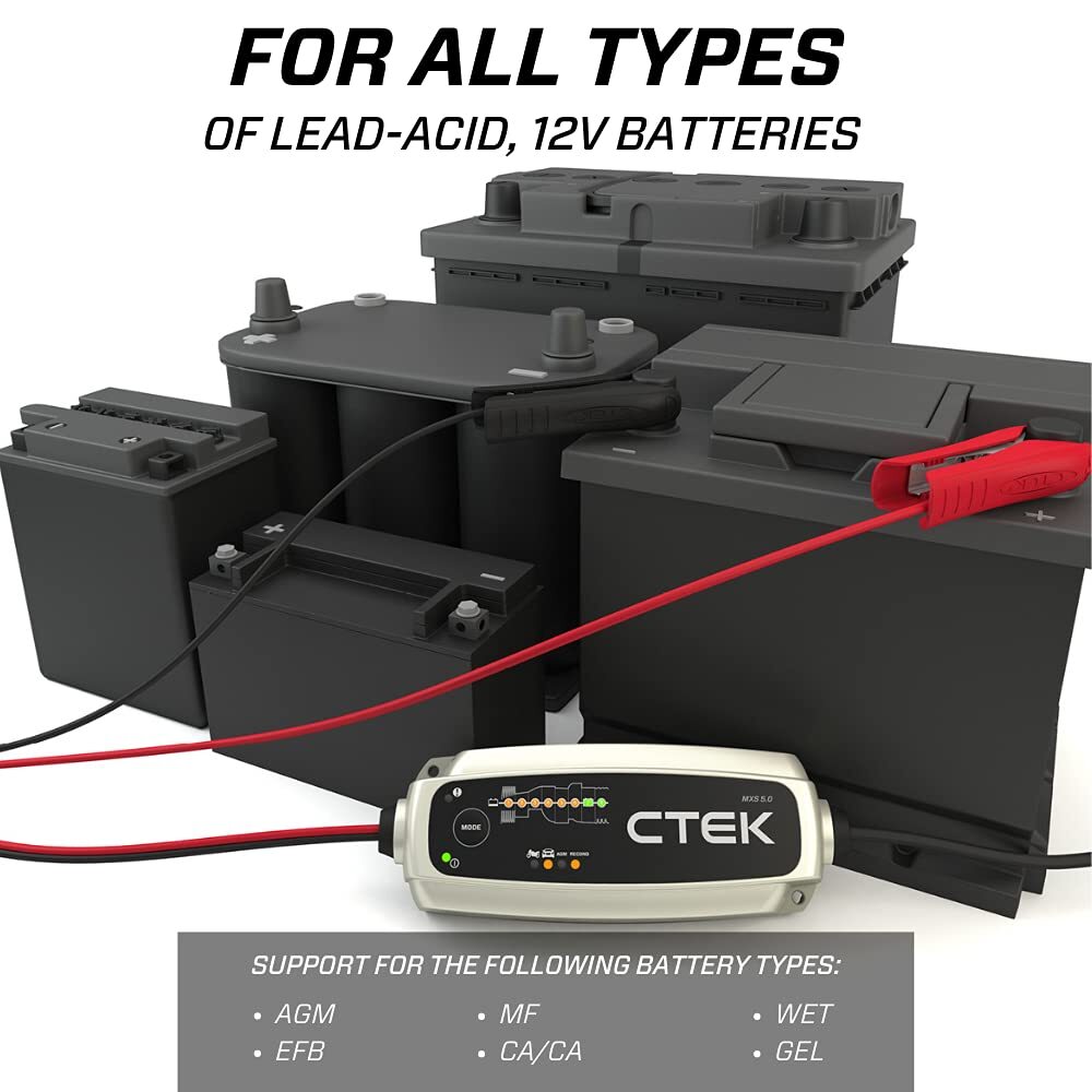 CTEK MXS 5.0 Battery Charger Fully Automatic 12V Lead Acid AGM Waterproof