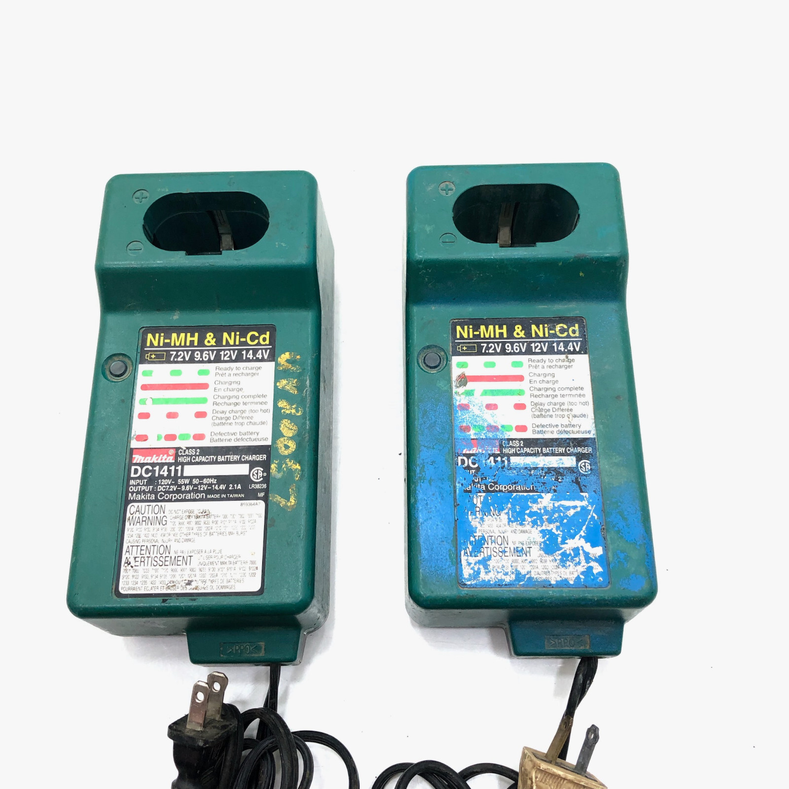 Lot (5) Makita Ni-MH Ni-Cd Battery Pod Charger 7.2v-14.4v Capacity DC1413 DC1411