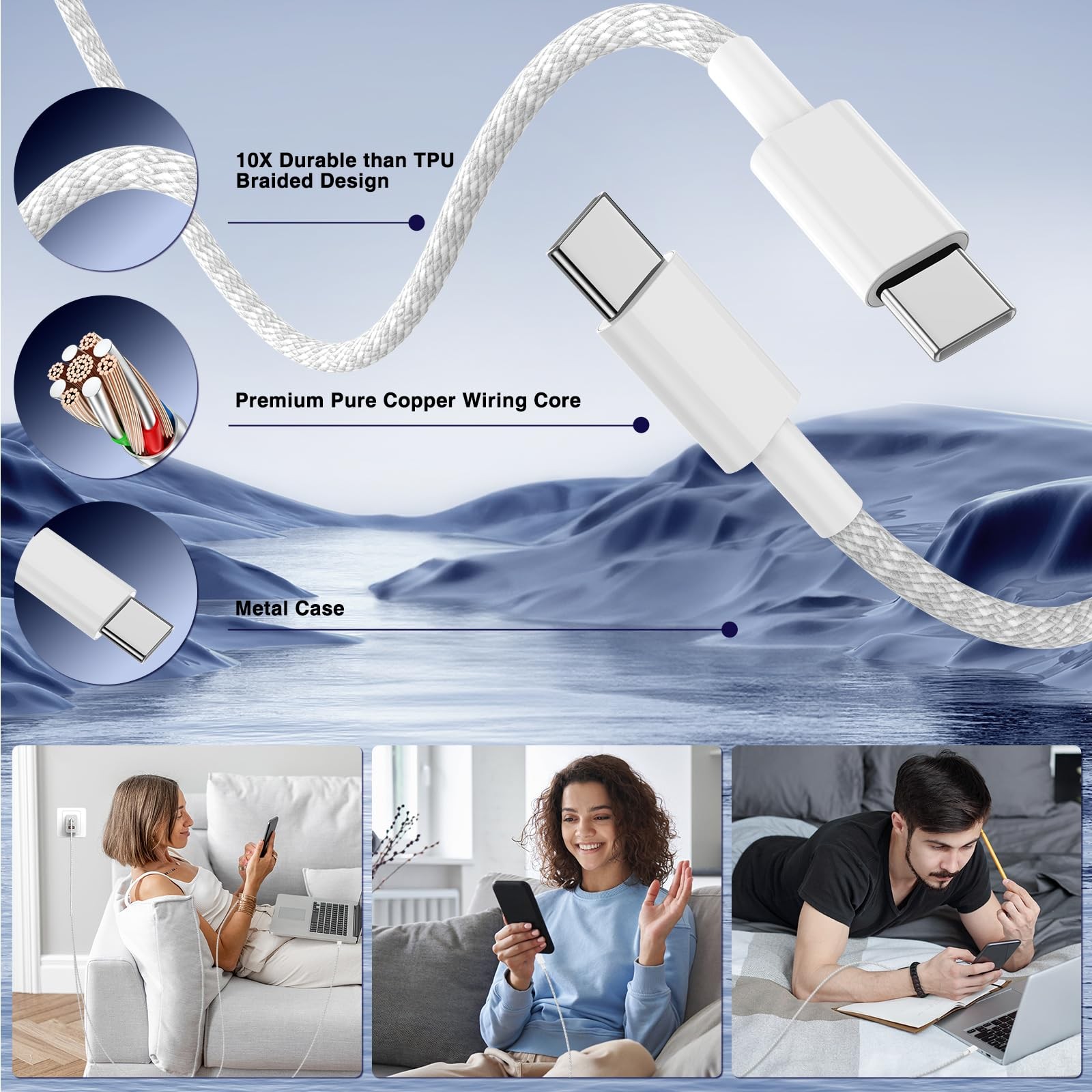 Cabepow 65W Super Charging Usb C For Iphone 17 16 Pro Max3 Port 100W Pd Usb C