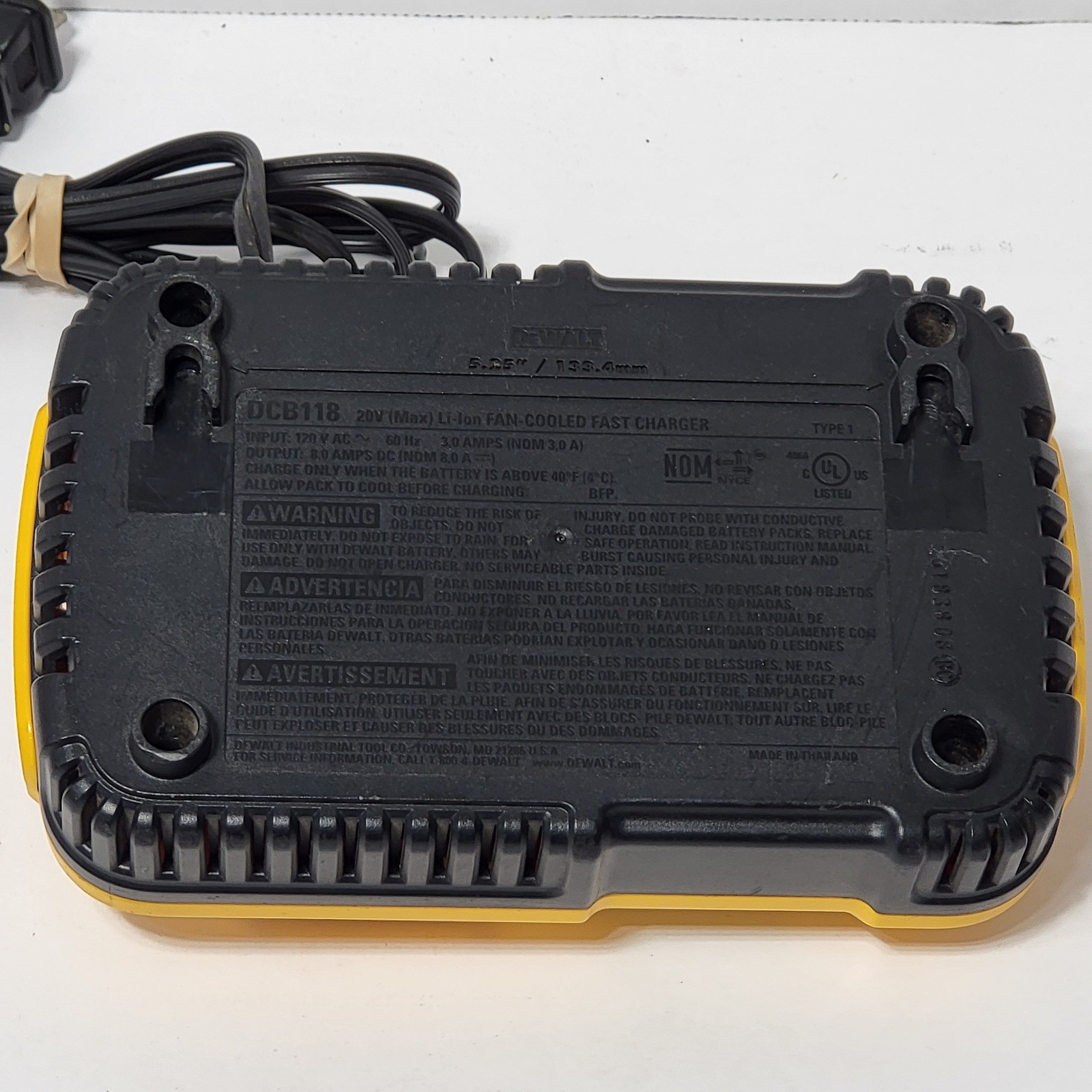 DeWalt DCB118 20V MAX Lithium Ion Fan Cooled Fast Battery Charger Yellow Black*