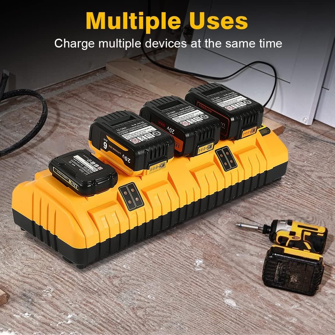 For DEWALT 12V/20V DCB104 4-Port Battery Charger Fast charger Lithium XR DCB205