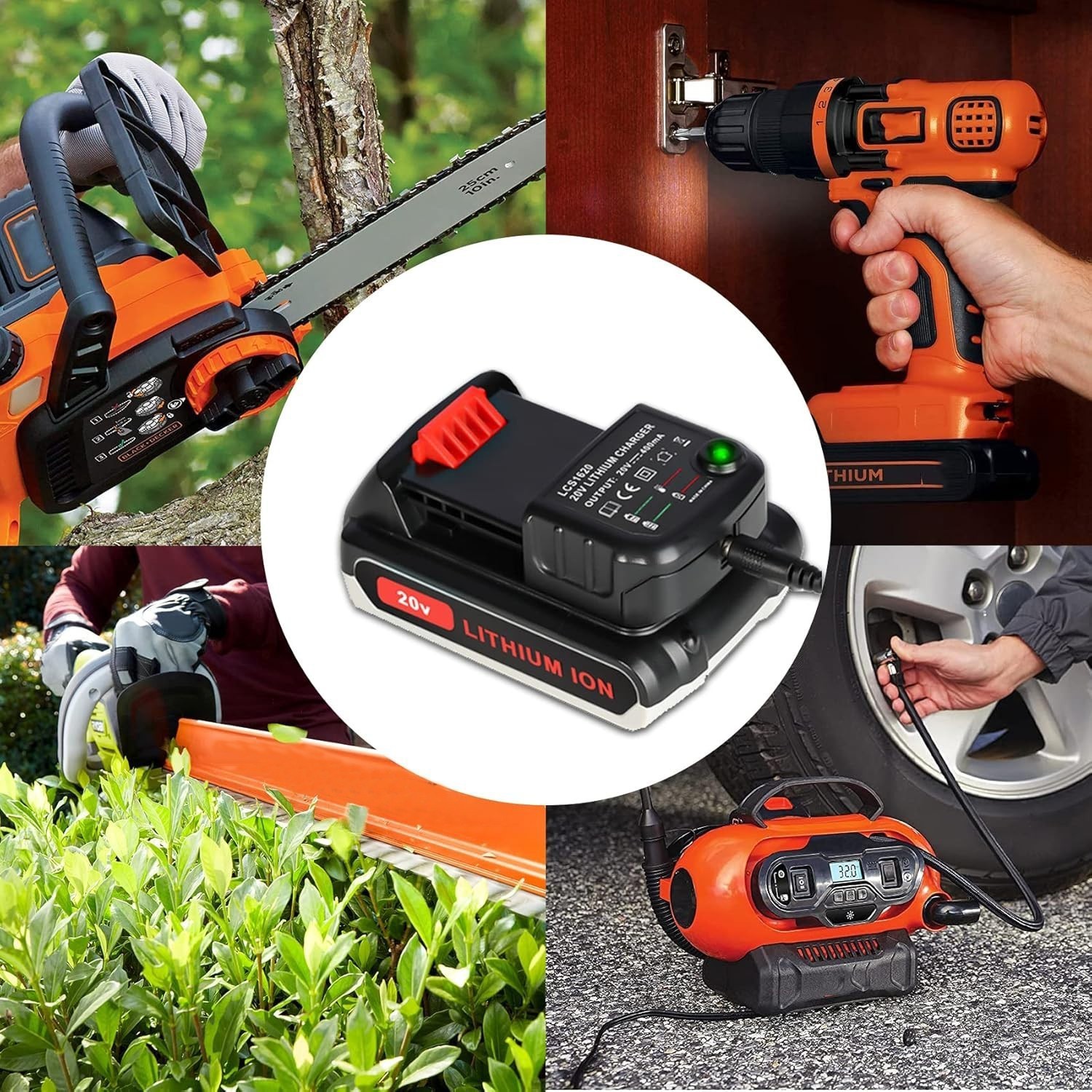 LCS1620 Charger for Black and Decker 20v max Charger 20V Lithium Battery LBXR20