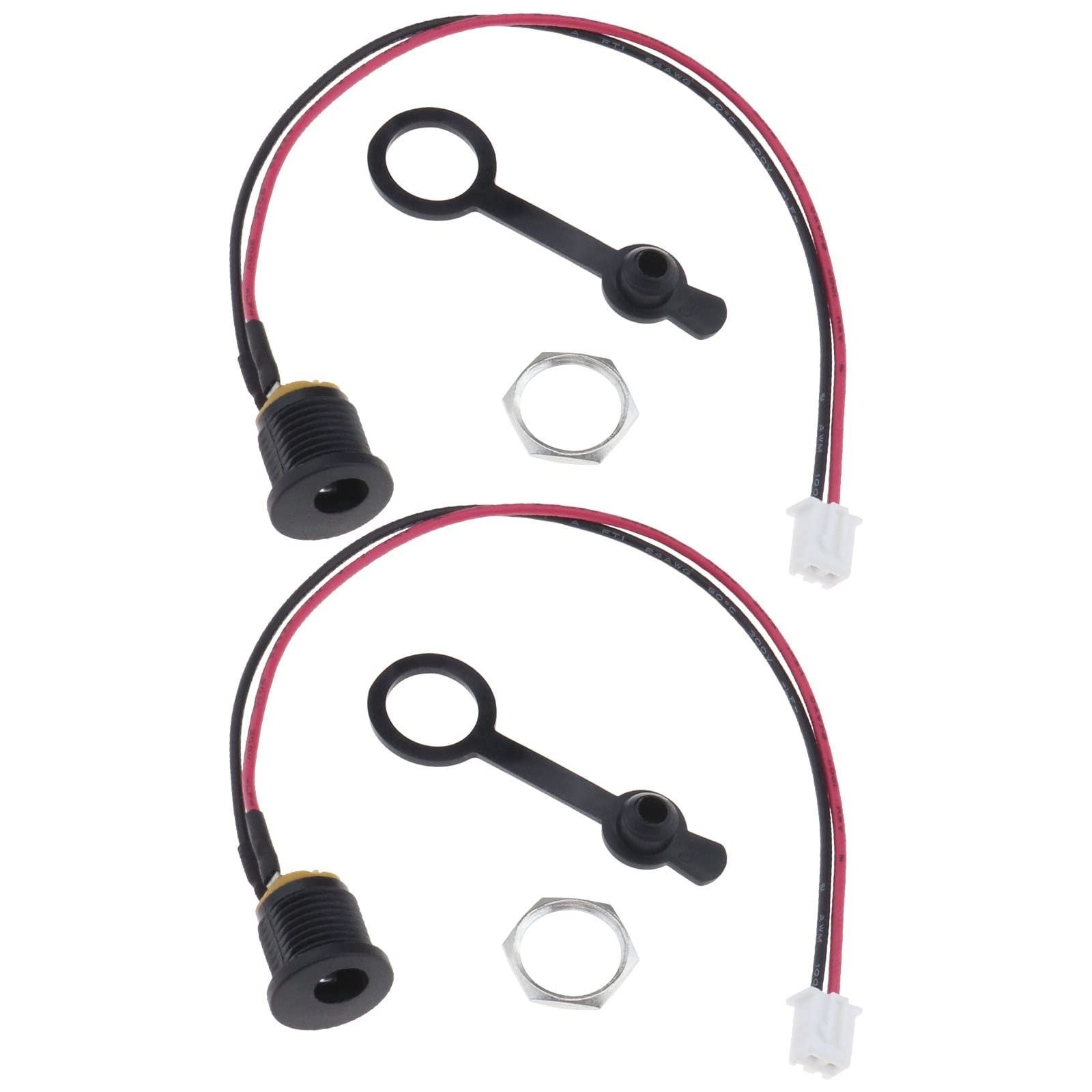 2 Pcs Electric Bike Charging Port Replacement 3 Pin Connector Cable