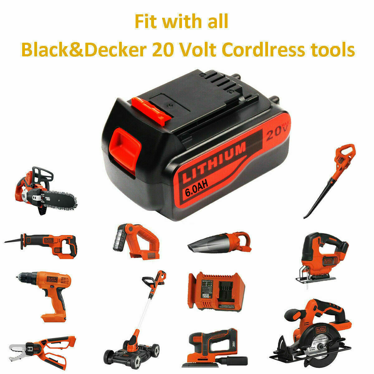 3.0Ah 20-Volt LB2X4020 Battery FOR Black & Decker 20V MAX Lithium LBXR20 LBX20