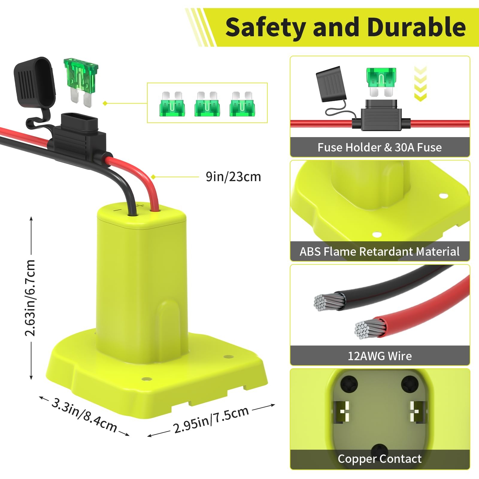 Kzreect 2 Pack for Power Wheel Battery Adapter Compatible with 2 PACK, Green