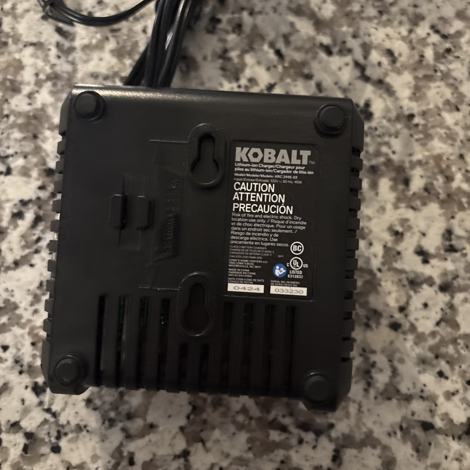 Kobalt 24V MAX Lithium-Ion Battery Charger OEM Genuine Fast Charger