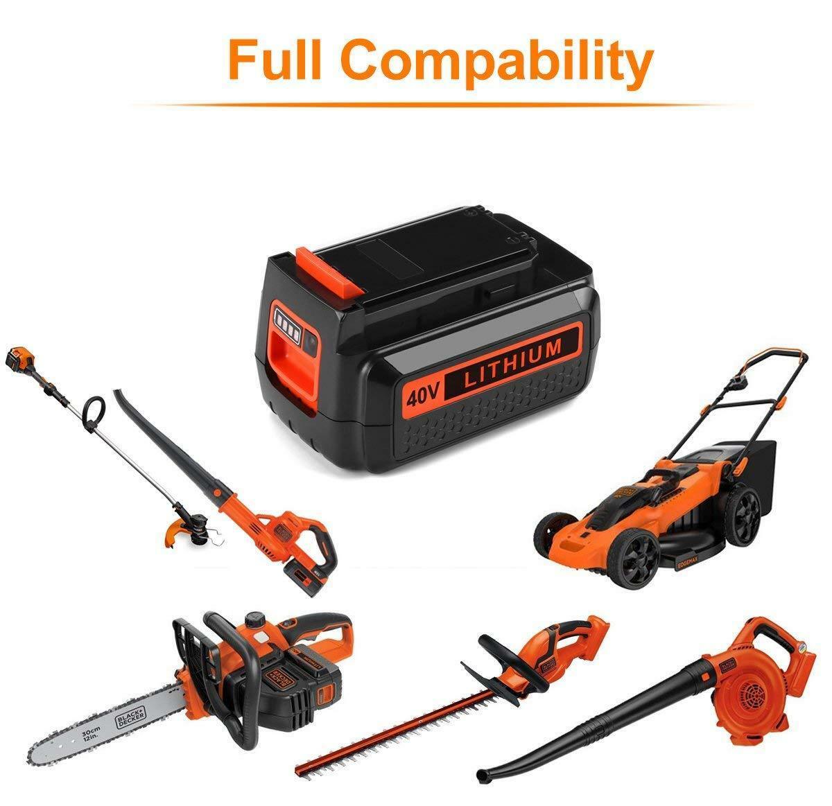 40 Volt for Black and Decker 40V Max Lithium Battery LBX2040 LBXR36 / Charger