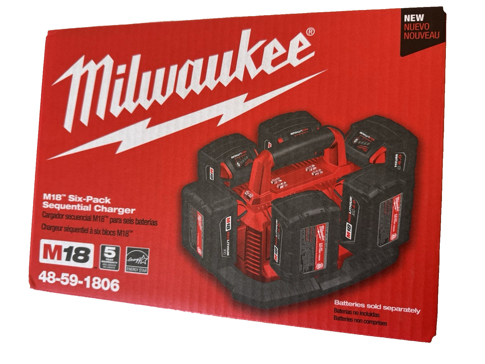 Milwaukee 48-59-1806 M18 18 Volt Six Pack Sequential Compact Size Charger