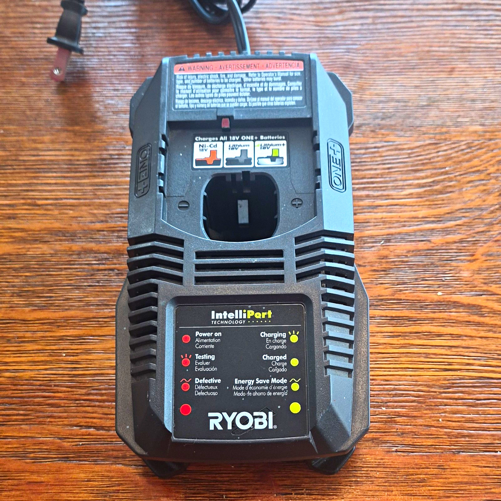 RYOBI P118 IntelliPort 18V ONE+ Battery Charger, Gray, MPN P118