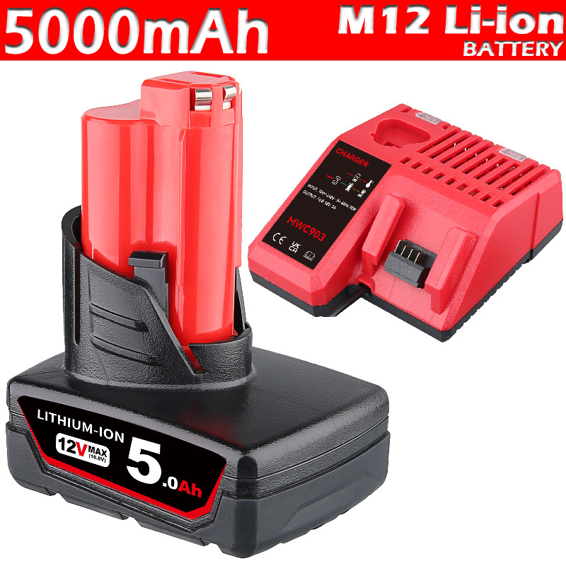 1Pack For Milwaukee 12V M12 Battery Lithium M12B6 M12B5 48-11-2460 / Charger