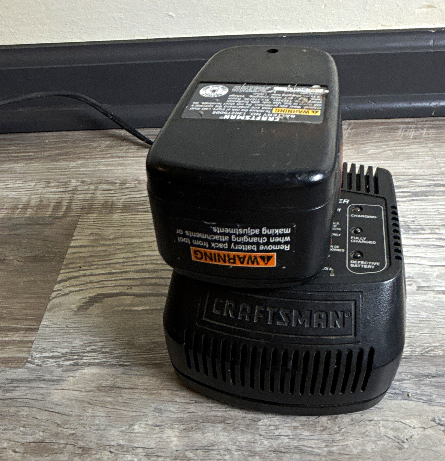 Craftsman 7.2V-24V 1-Hour Battery Charger w/ Battery, AC Adapter, Black