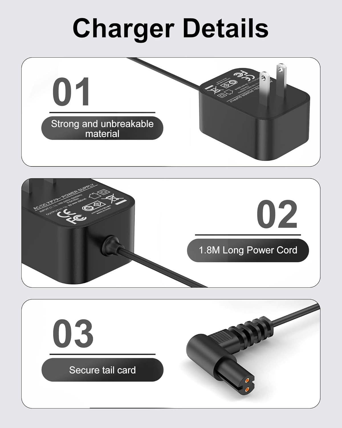 9V Charger for Black and Decker Screwdrivers LI2000 and LI3100 (Non-Type 2), Rep
