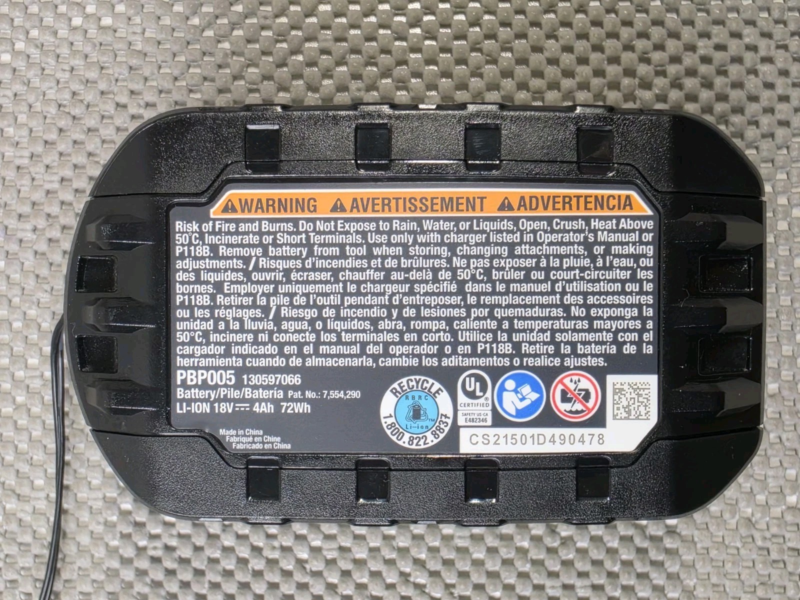Ryobi PCG002 18V ONE+ Lithium-Ion Charger with Genuine Ryobi PBP005 4Ah Battery