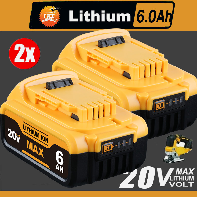 2 Pack 20V 20 Volt Max for 6.0AH Lithium Ion Battery DCB206 DCB205 DCB204
