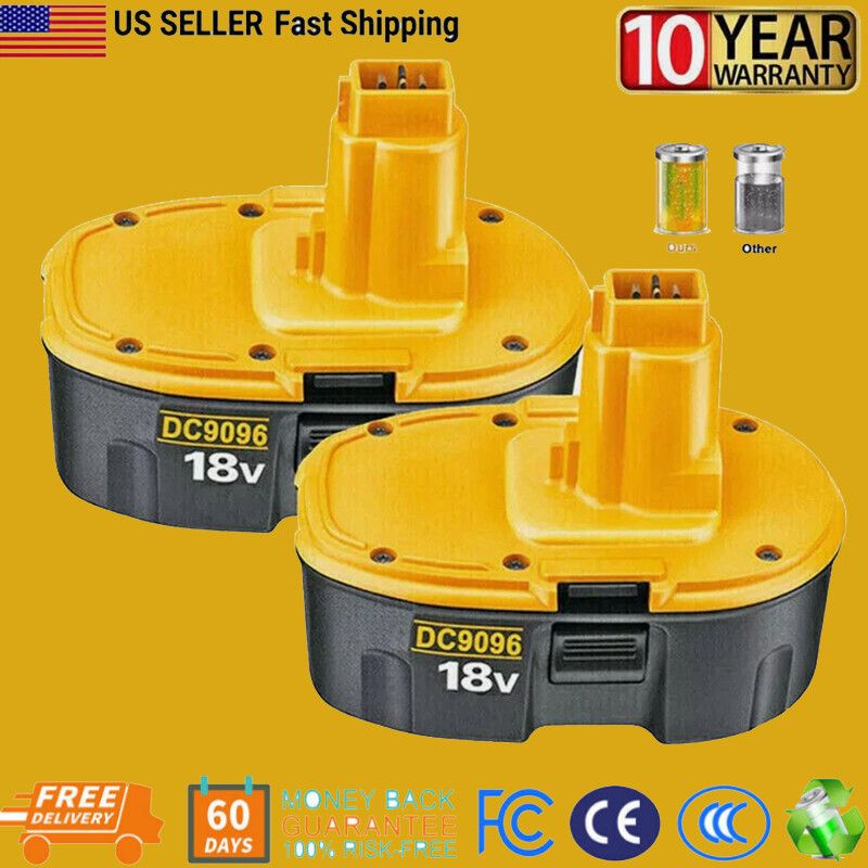 2 PACK 18V 5.5Ah Battery For Dewalt 18 VOLT XRP DC9096 DC9098 Ni-MH DC9099 NEW