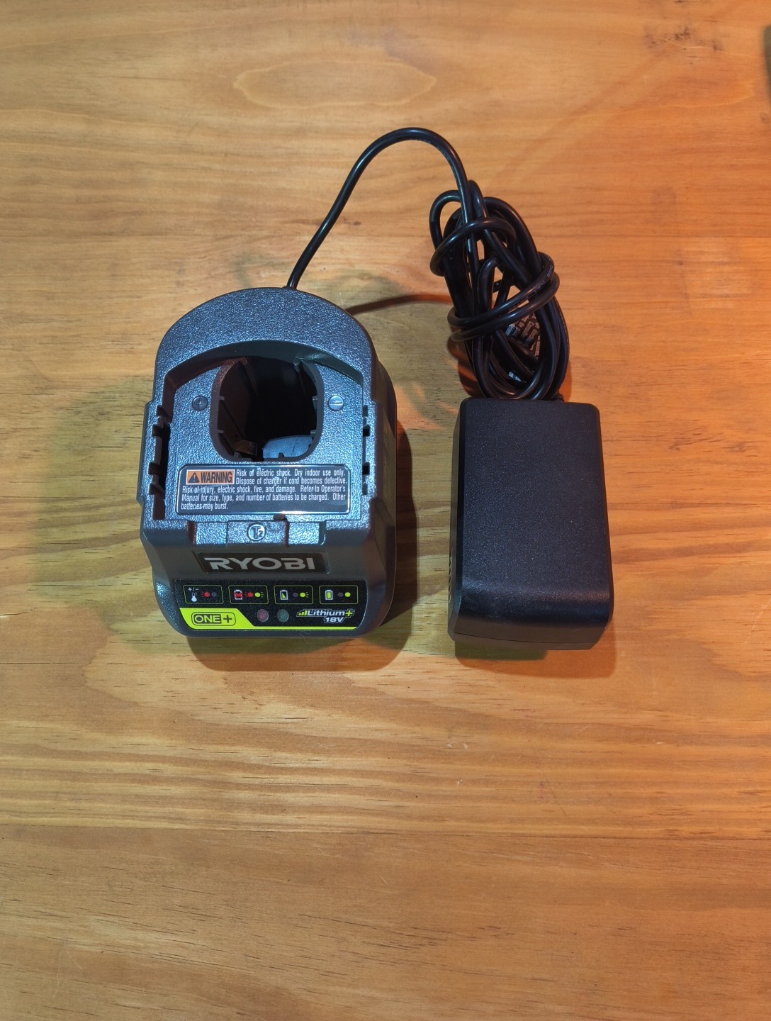 Ryobi P118B Gray & Black Corded Universal ONE+ 18-V Lithium-Ion Battery Charger