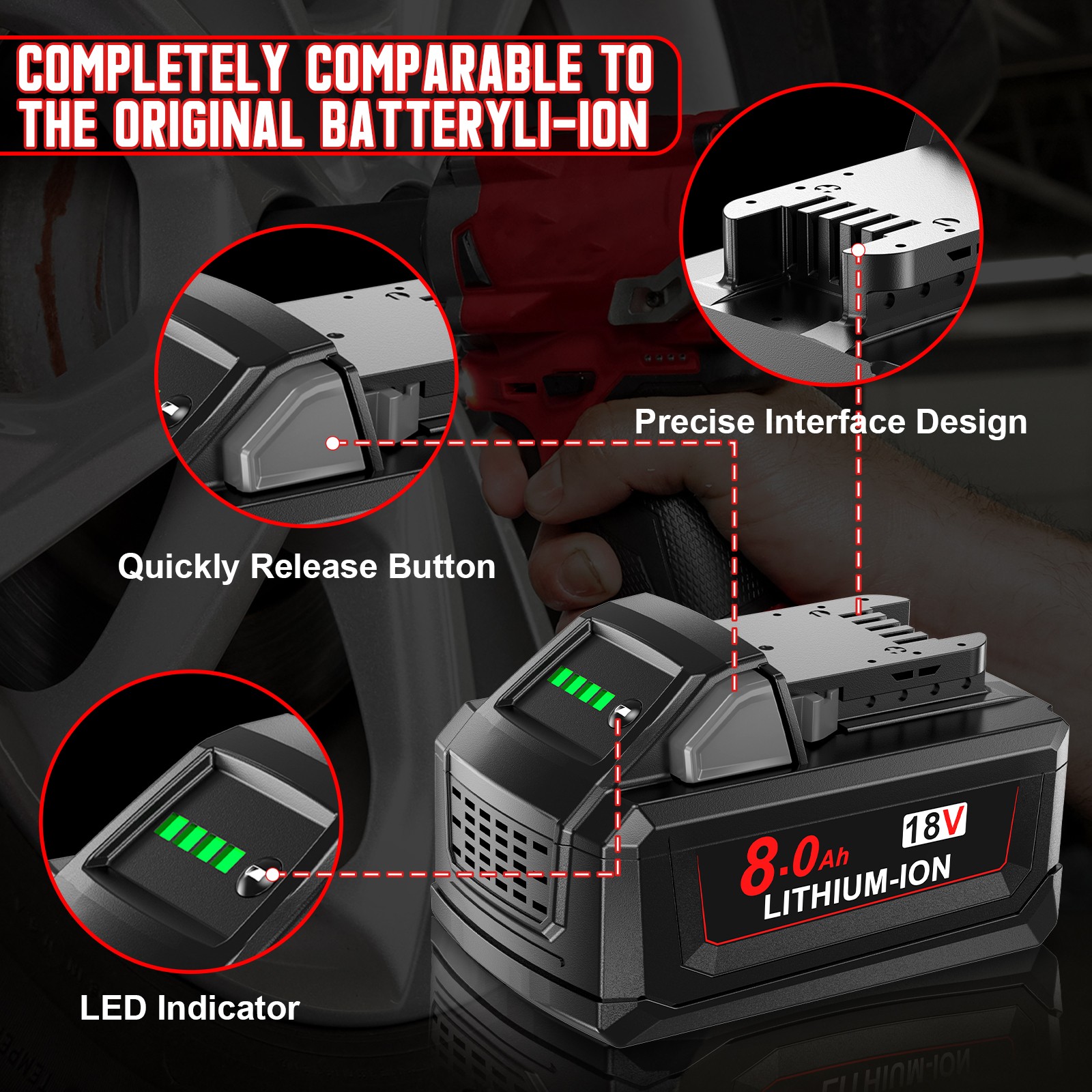 For Milwaukee M18 LCD 8.0AH 12.0AH 18V Extended Capacity Battery 48-11-1890