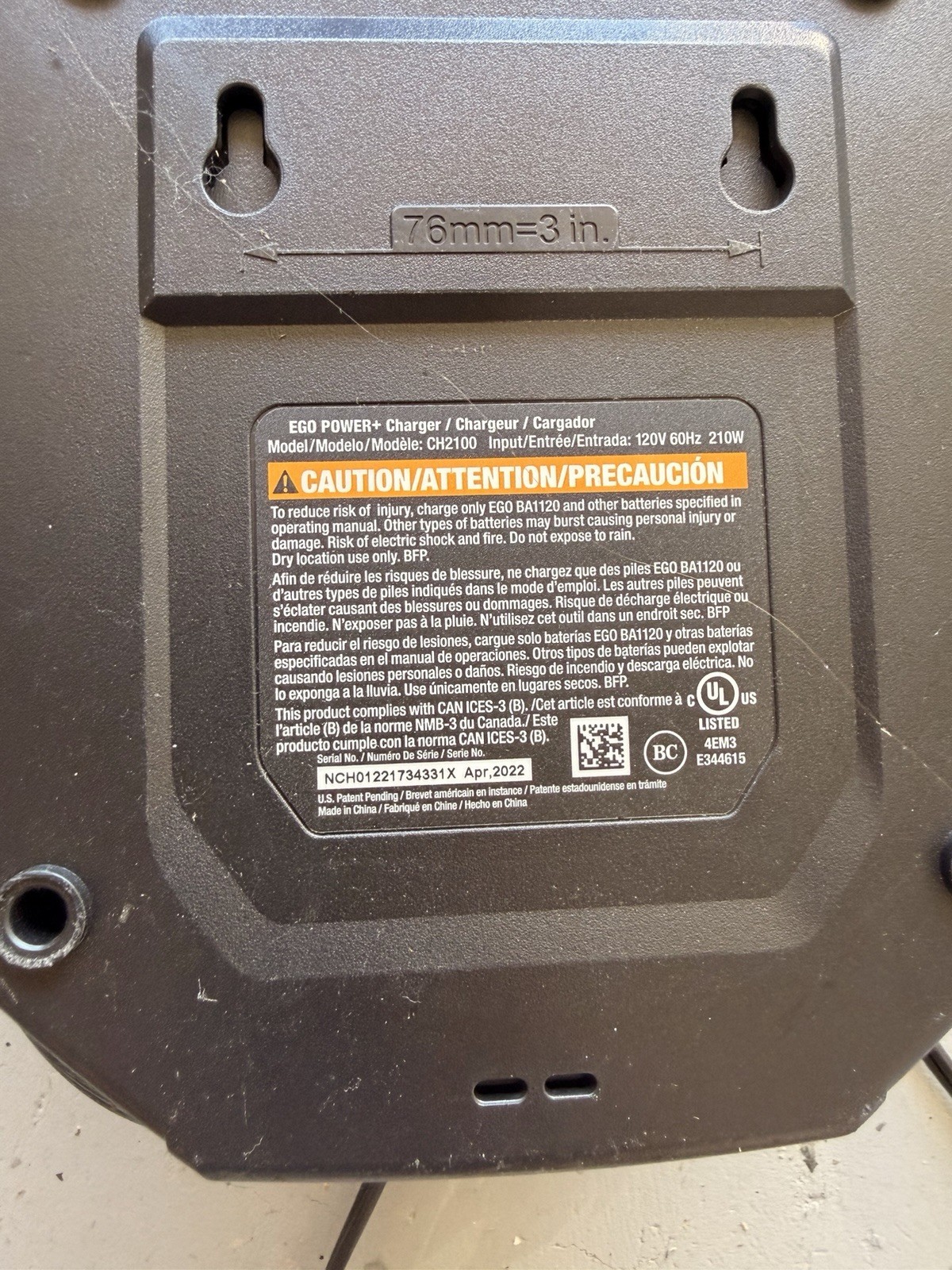 EGO POWER+ CH2100 56V Lithium-Ion Standard Battery Charger 210W OEM