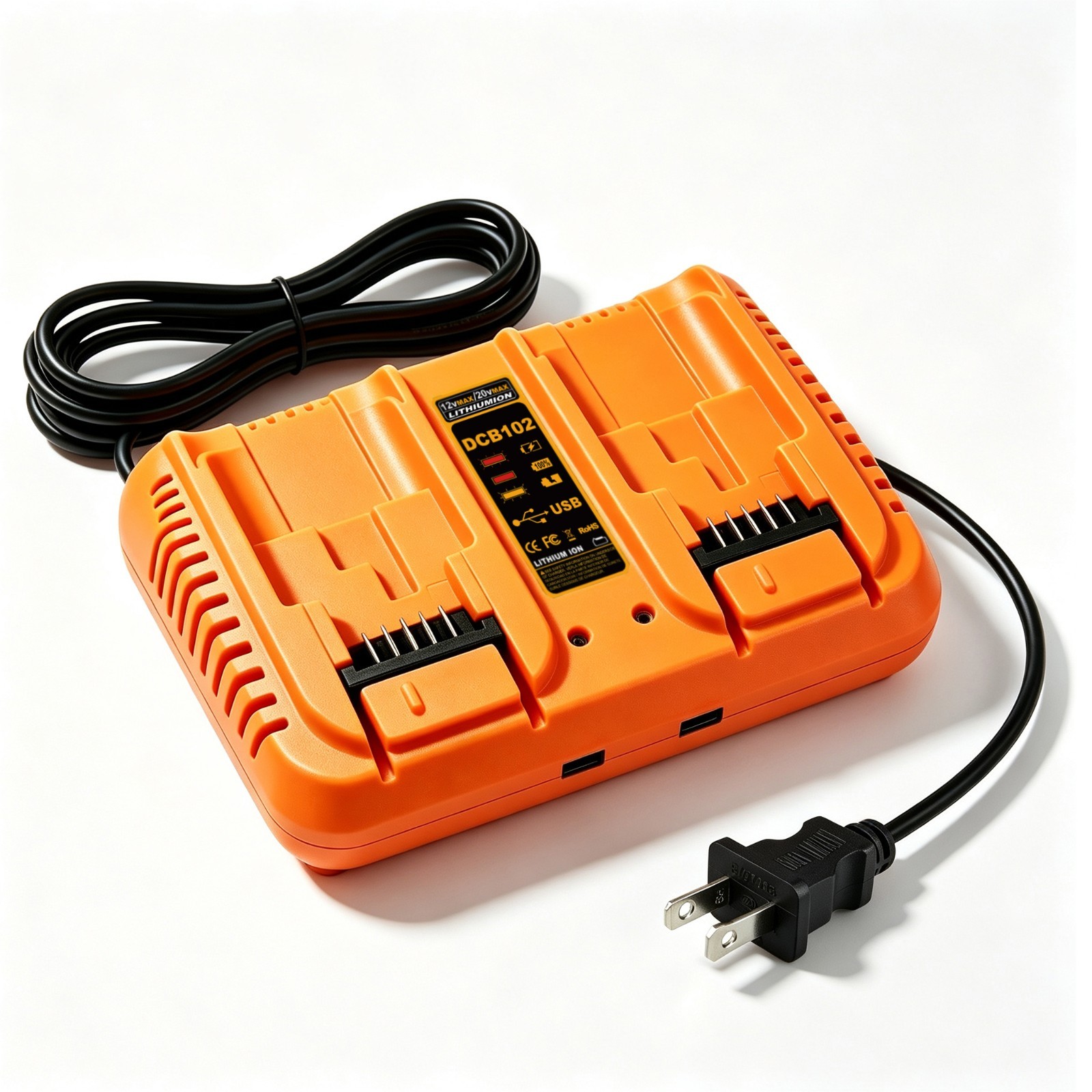 2 Port Rapid Charge Station Compatible with DeWalt DCB206 DCB204 DCB606 Battey