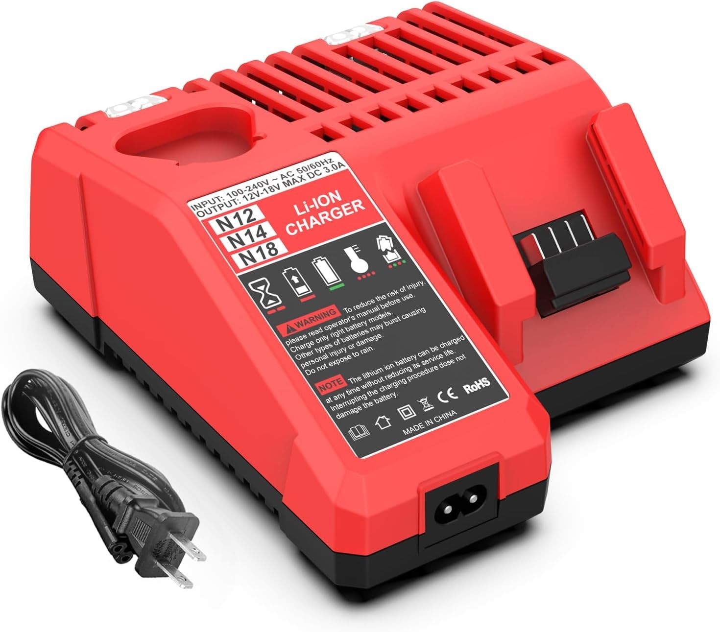 Universal Dual Voltage Charger for Milwaukee Tools – Replaces 48-59-1812 & More