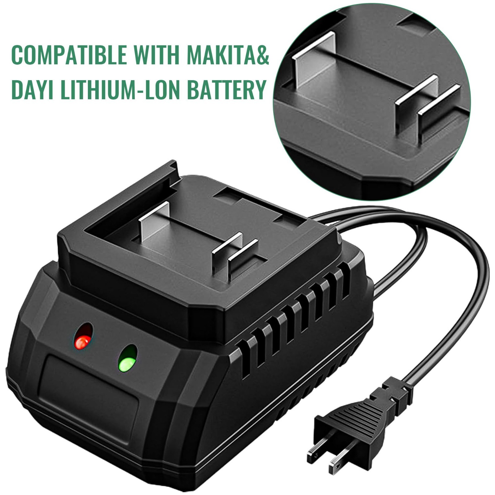 21V Rapid Charger Base – Fast Single Port for Makita Lithium-Ion Batteries