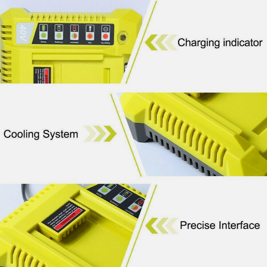 6.0Ah Battery for Ryobi 40V Battery Lithium OP4050 OP40602 OP406VNM / Charger